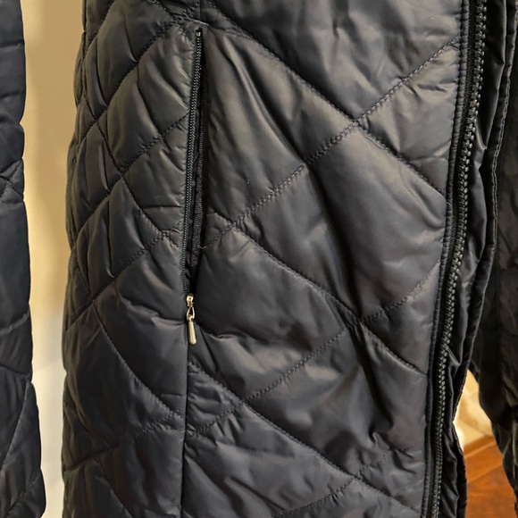The North Face Navy Blue Quilted Coat Jacket Long - Picture 9 of 15